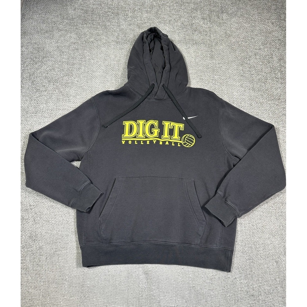 Nike Hoodie Adult Medium Gray Club Fleece‎ Volleyball Dig It Sweatshirt Pullover